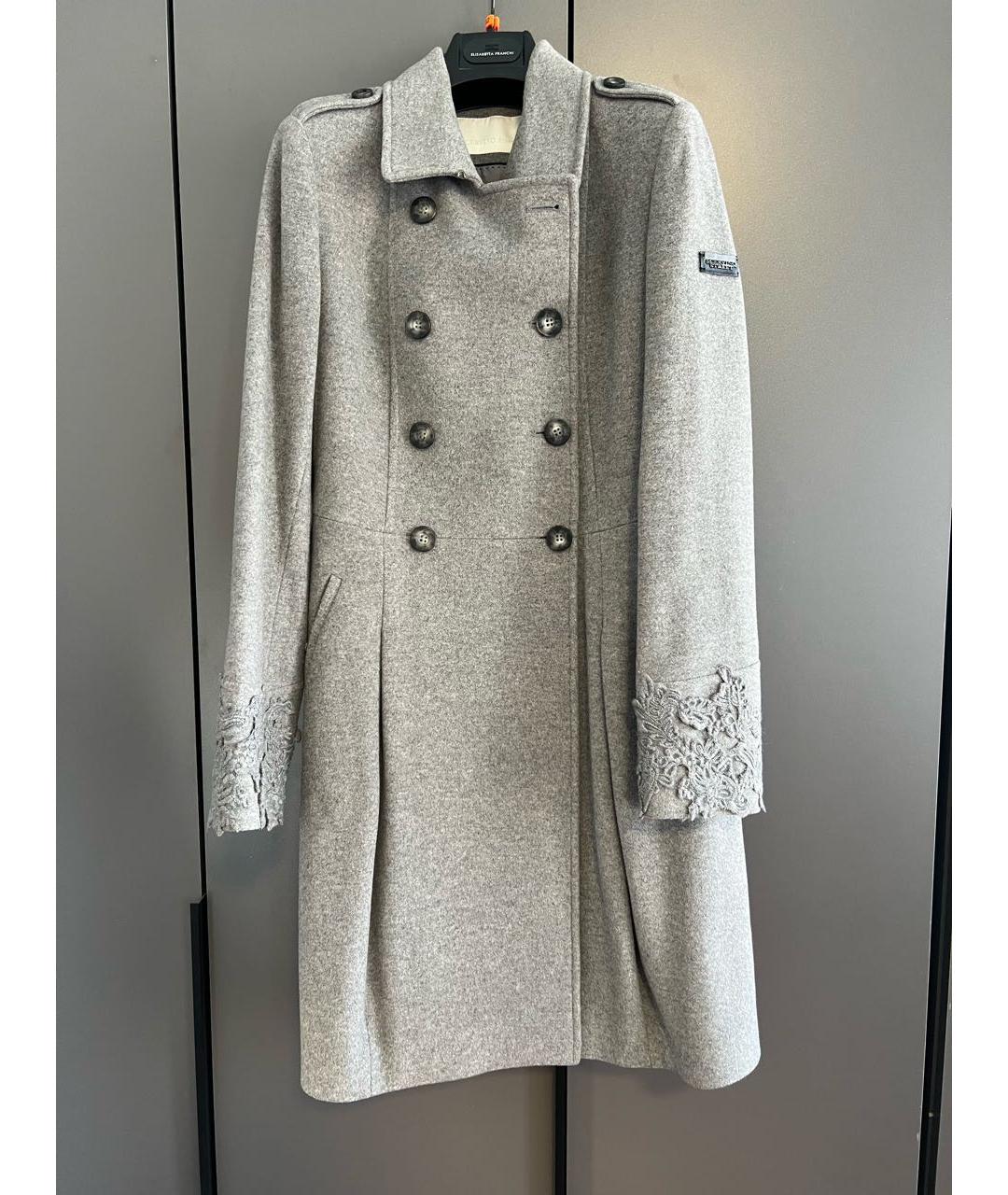 ERMANNO SCERVINO Серое шерстяное пальто, фото 7