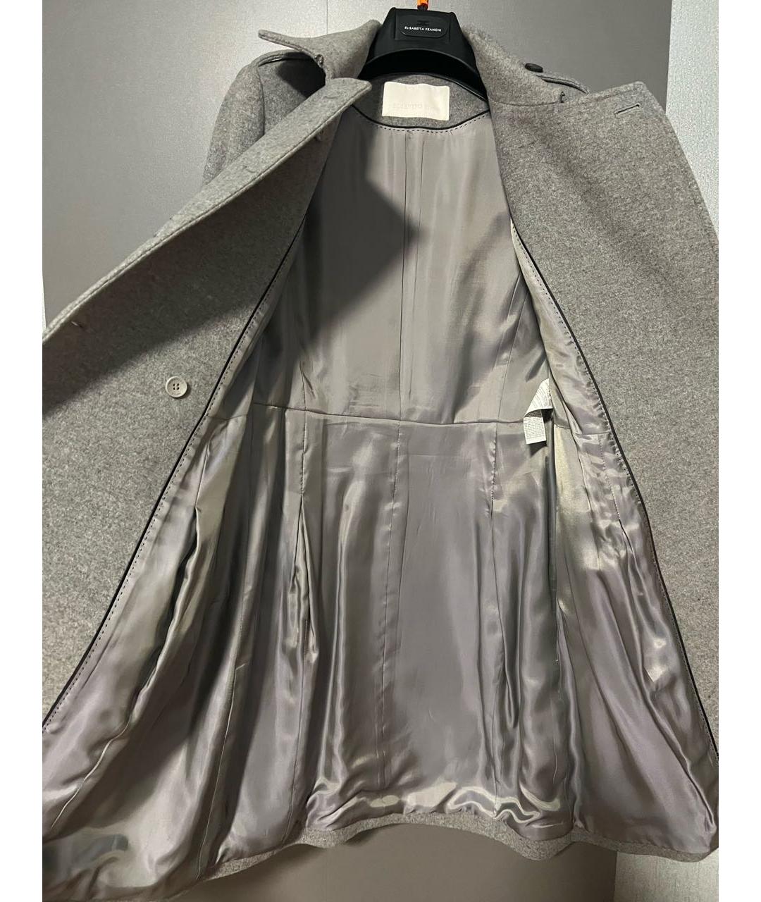 ERMANNO SCERVINO Серое шерстяное пальто, фото 5