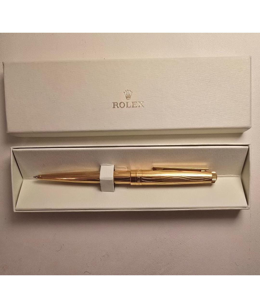 ROLEX Золотая металлическая шариковая ручка, фото 2