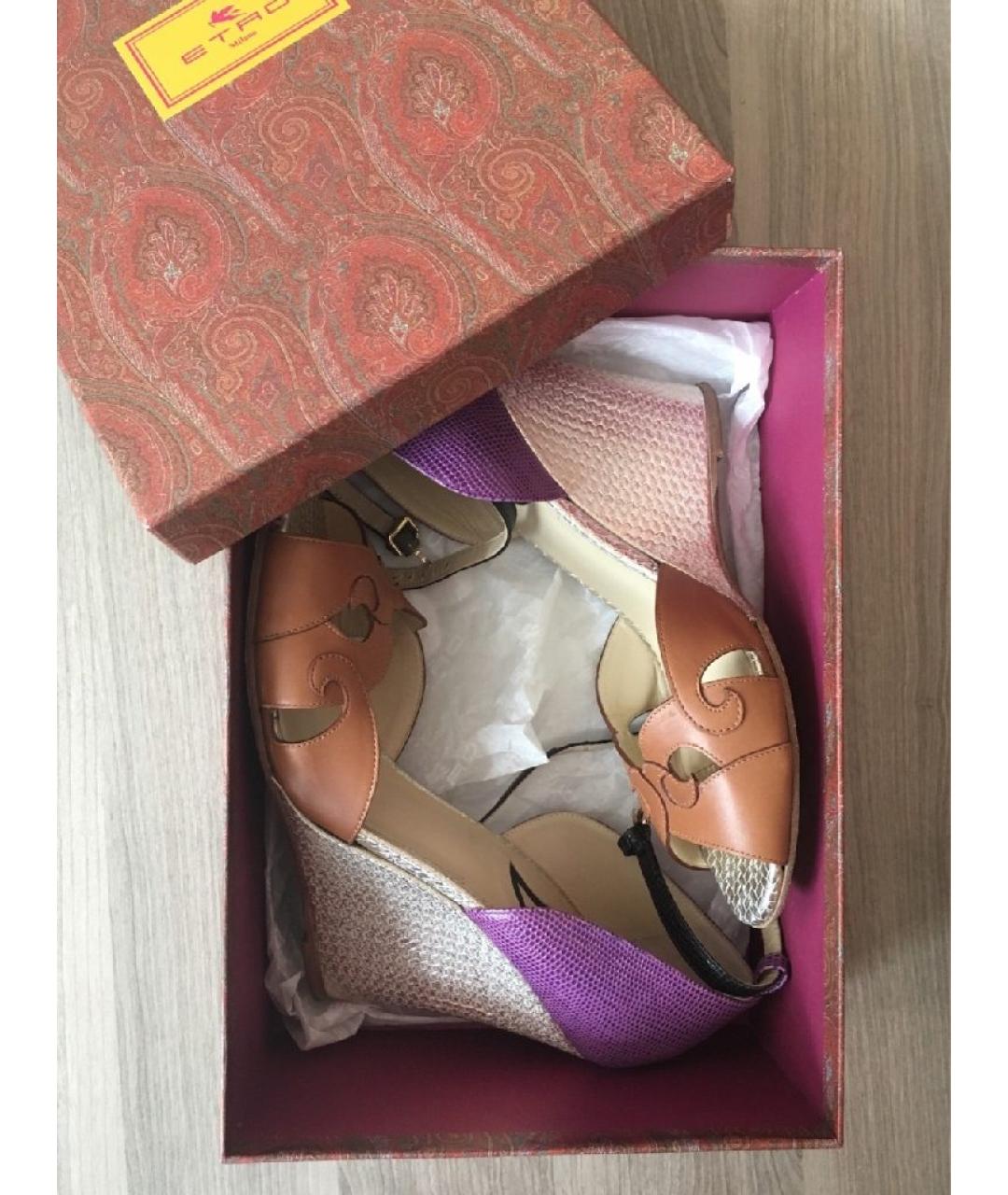 ETRO Мульти кожаные босоножки, фото 5