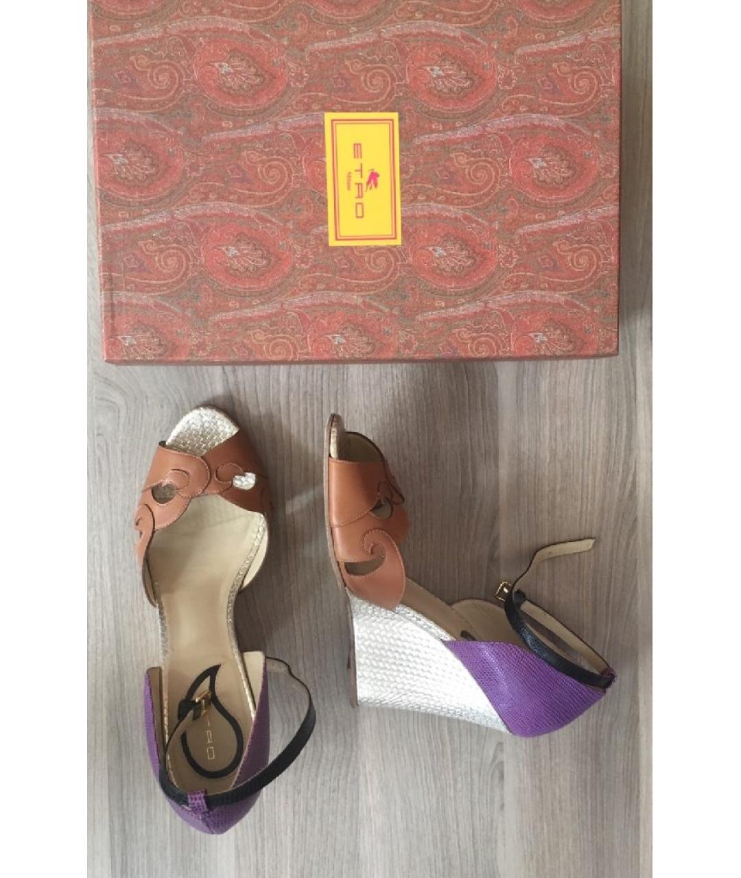 ETRO Мульти кожаные босоножки, фото 4