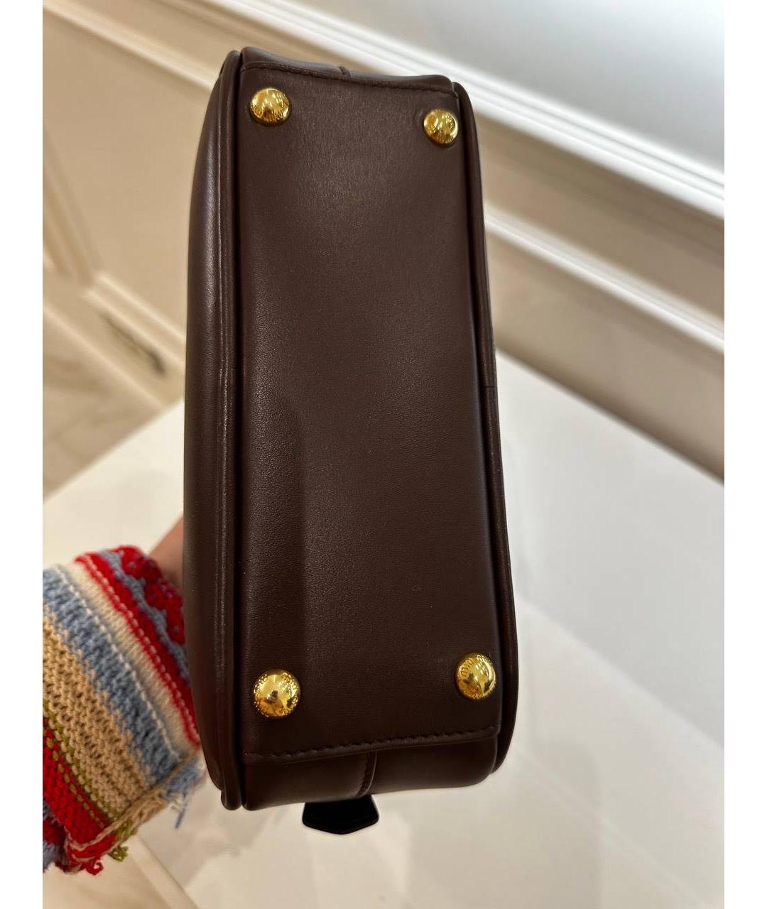 MIU MIU Коричневая кожаная сумка с короткими ручками, фото 4