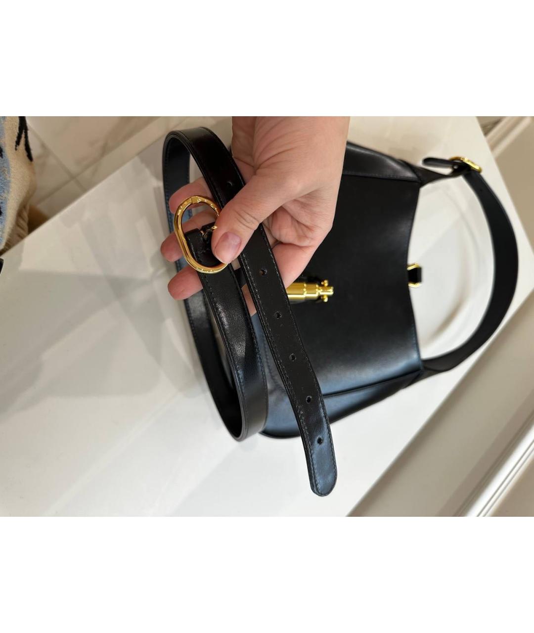 GUCCI Черная кожаная сумка через плечо, фото 3