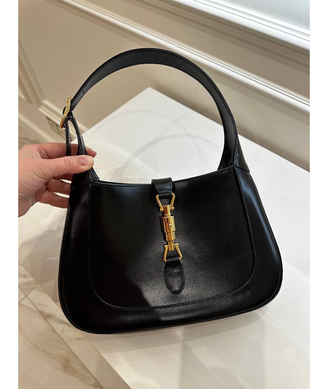 GUCCI Черная кожаная сумка через плечо, фото 2