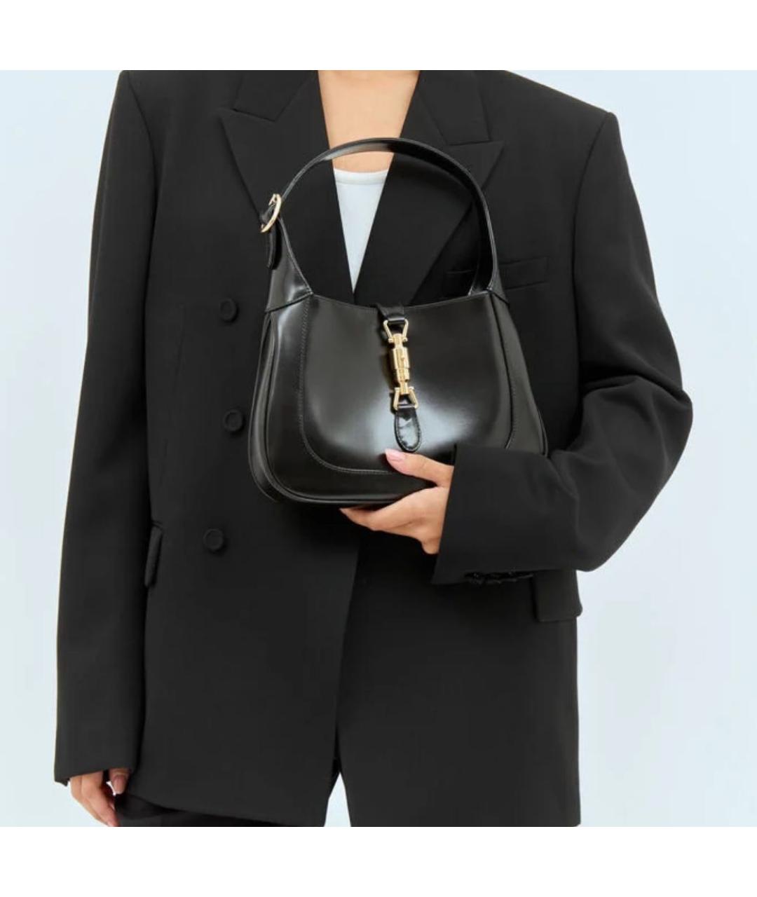 GUCCI Черная кожаная сумка через плечо, фото 7