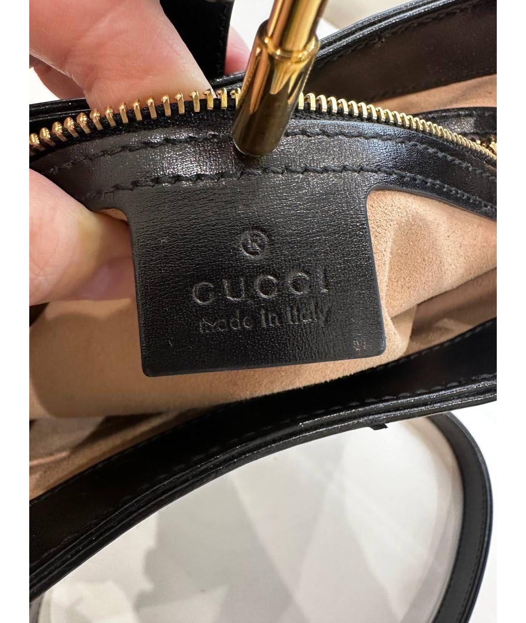 GUCCI Черная кожаная сумка через плечо, фото 5