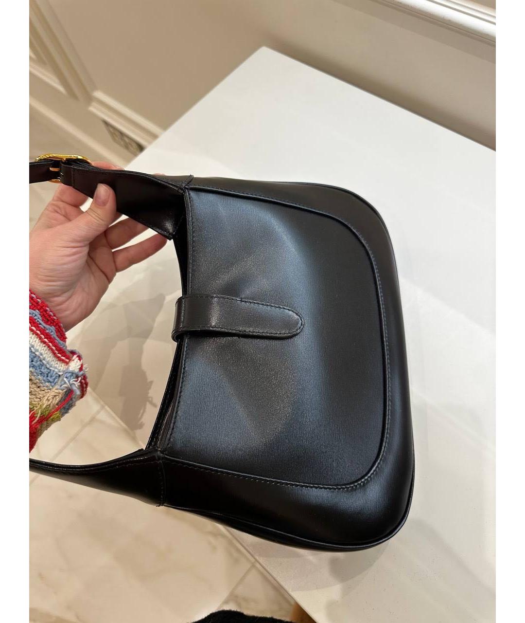 GUCCI Черная кожаная сумка через плечо, фото 6