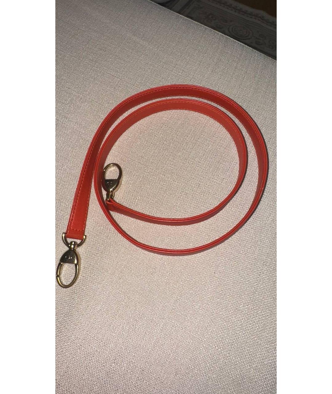 CHRISTIAN DIOR Коралловая кожаная сумка с короткими ручками, фото 5