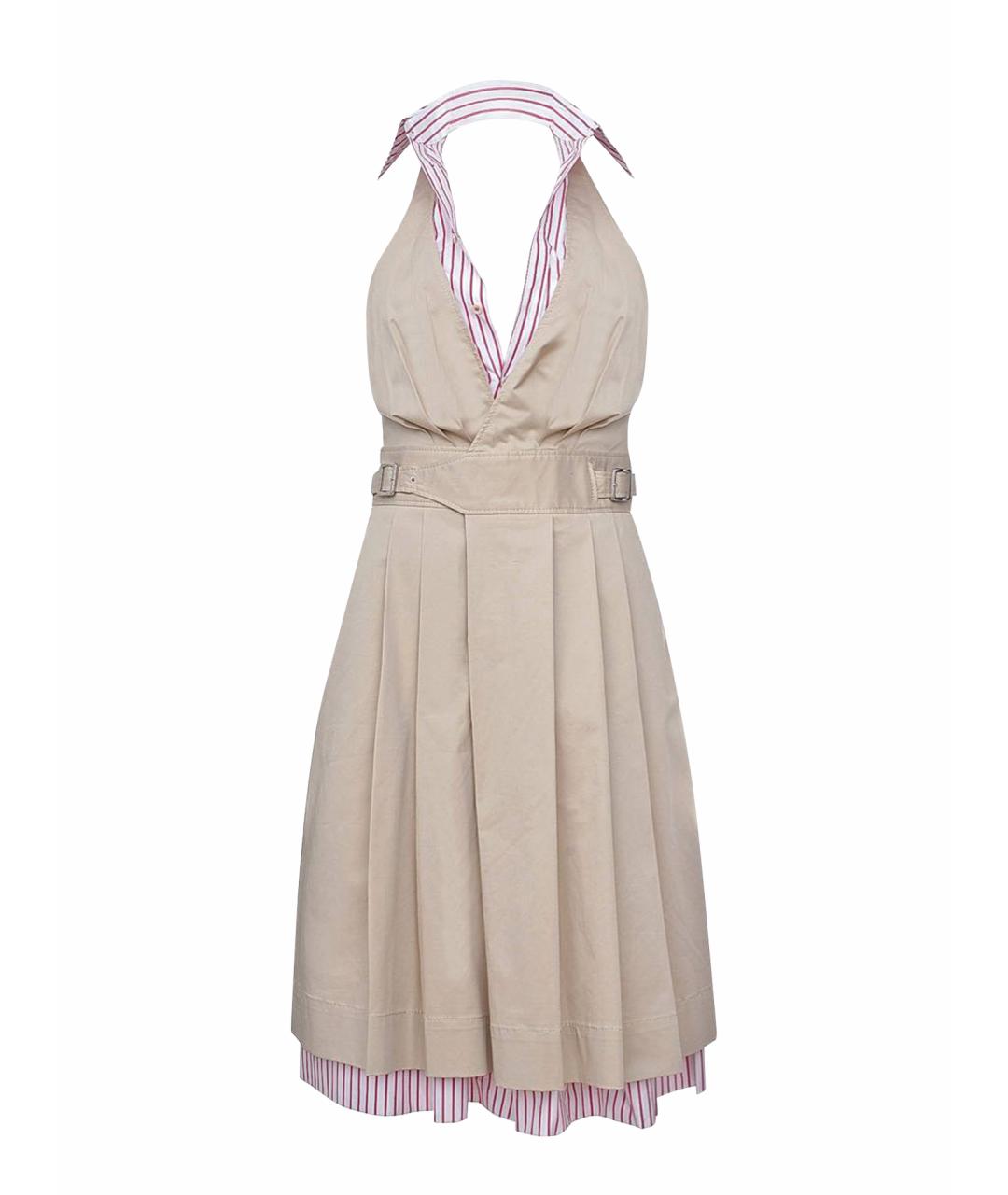 DSQUARED2 Бежевое хлопковое повседневное платье, фото 1