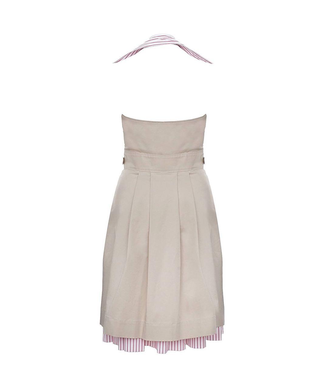 DSQUARED2 Бежевое хлопковое повседневное платье, фото 2