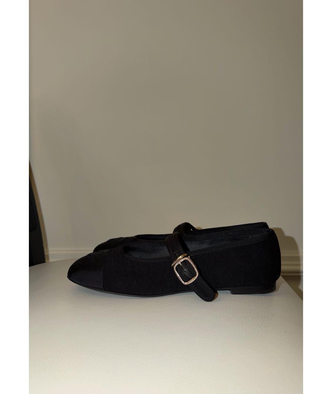 CHANEL Черные текстильные балетки, фото 7