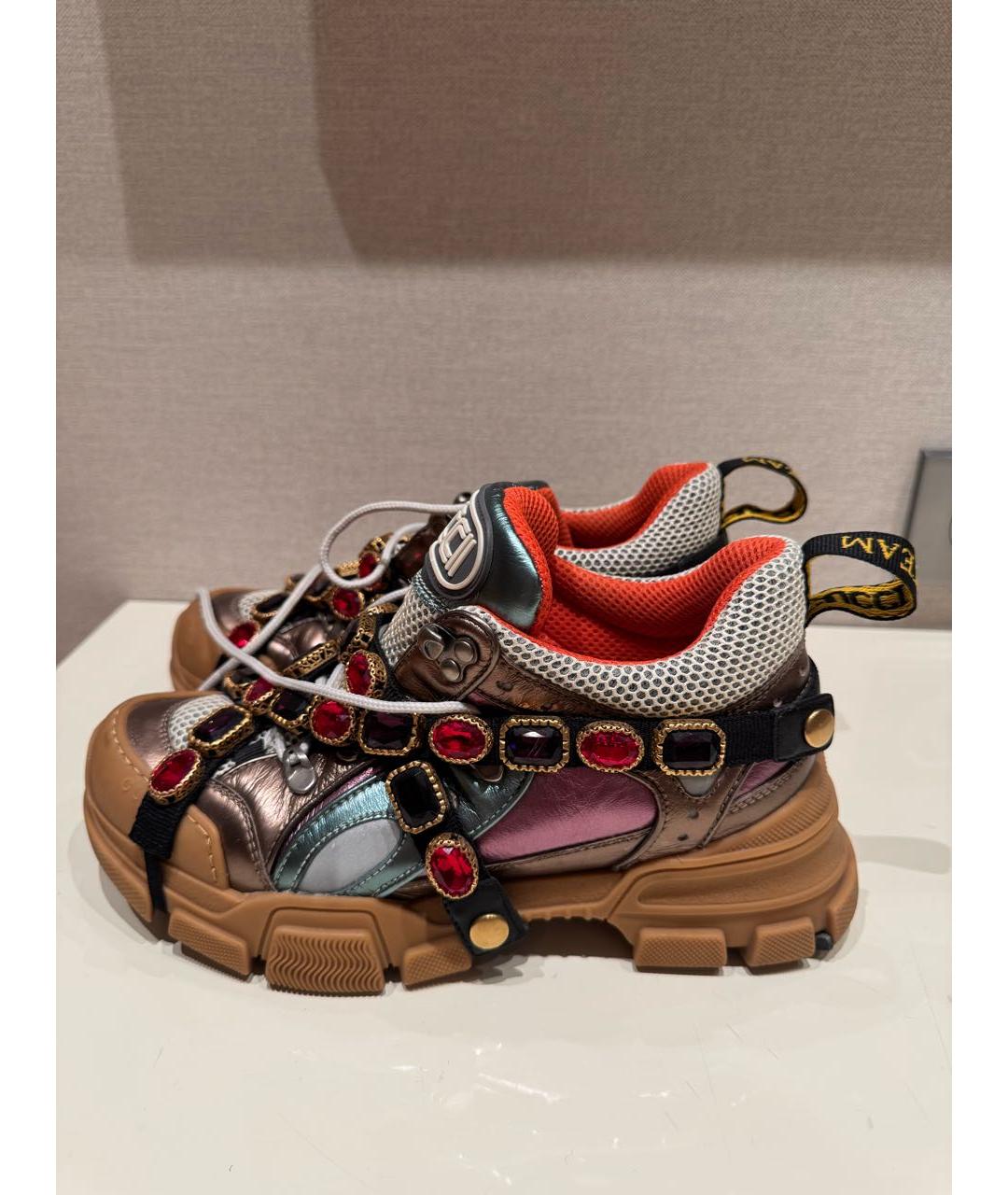 GUCCI Мульти текстильные кроссовки, фото 6