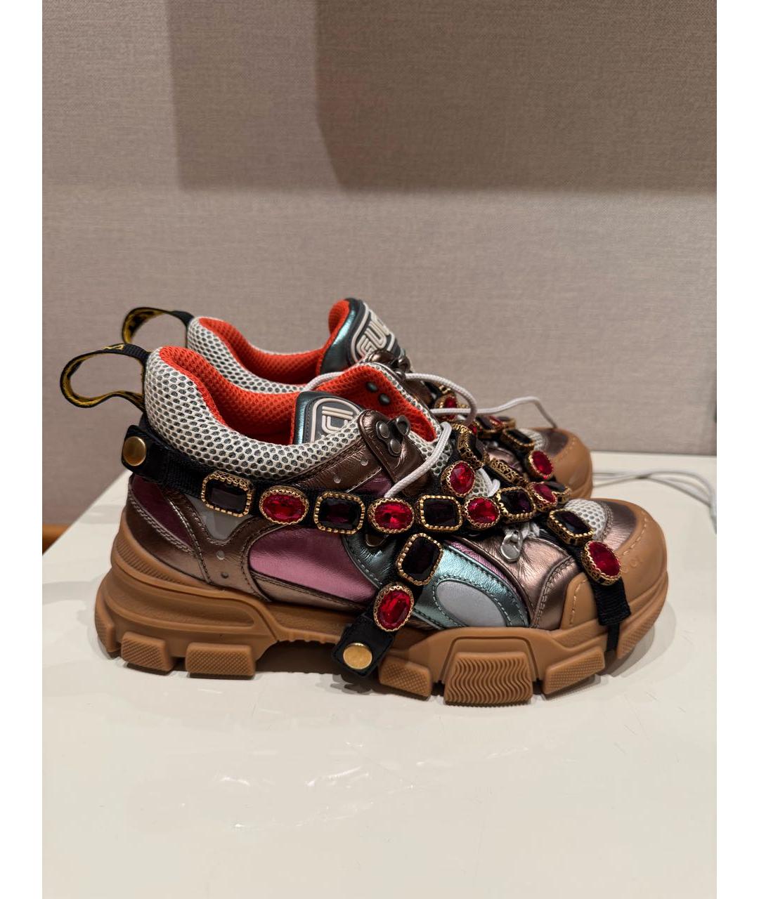 GUCCI Мульти текстильные кроссовки, фото 7