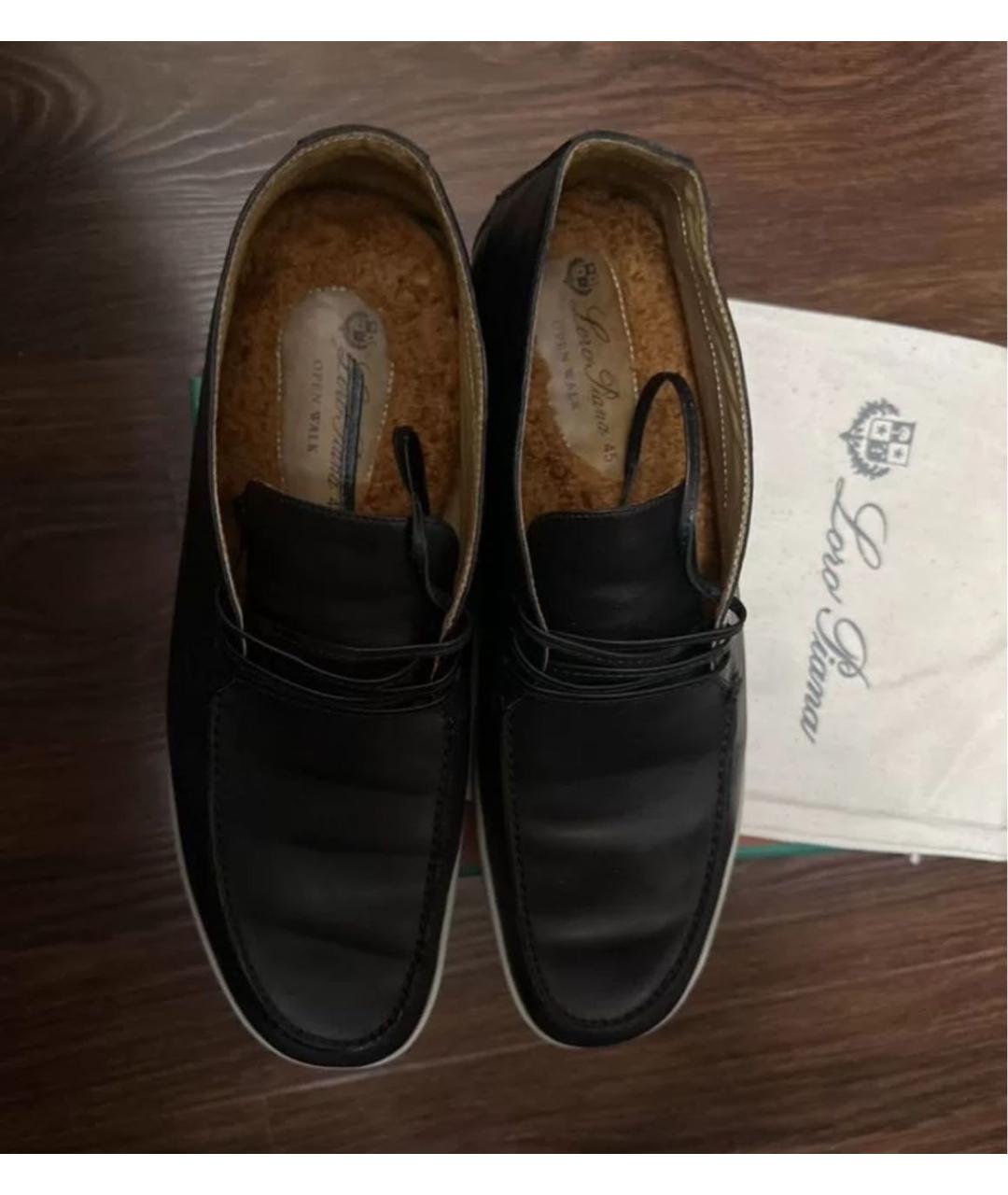 LORO PIANA Черные кожаные лоферы, фото 4