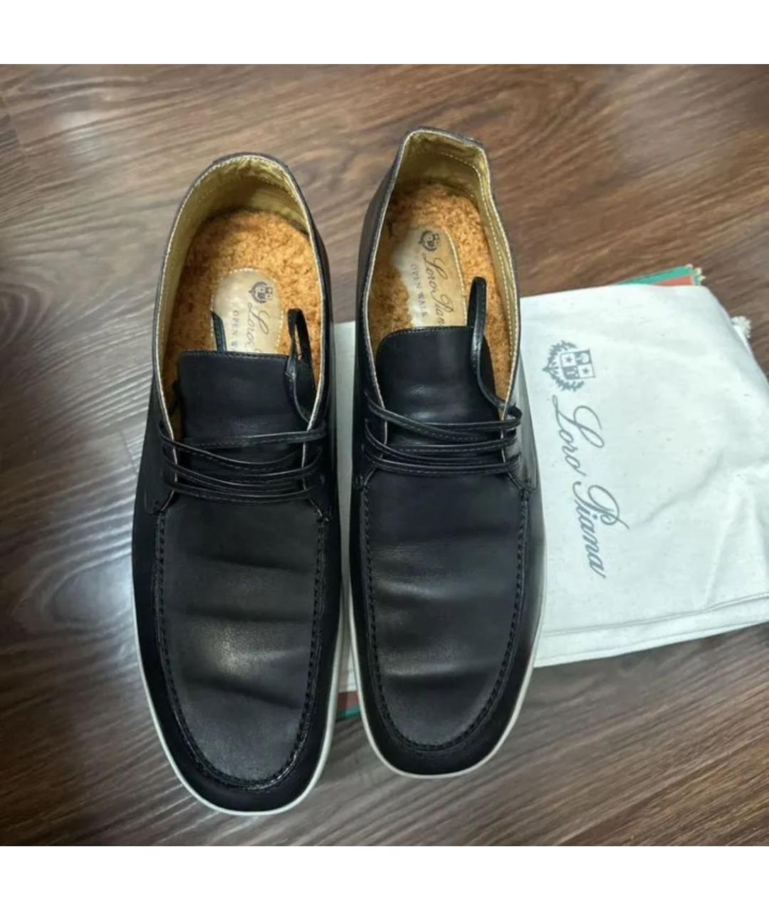 LORO PIANA Черные кожаные лоферы, фото 5