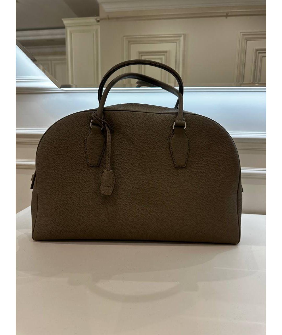 THE ROW Бежевая кожаная сумка с короткими ручками, фото 3