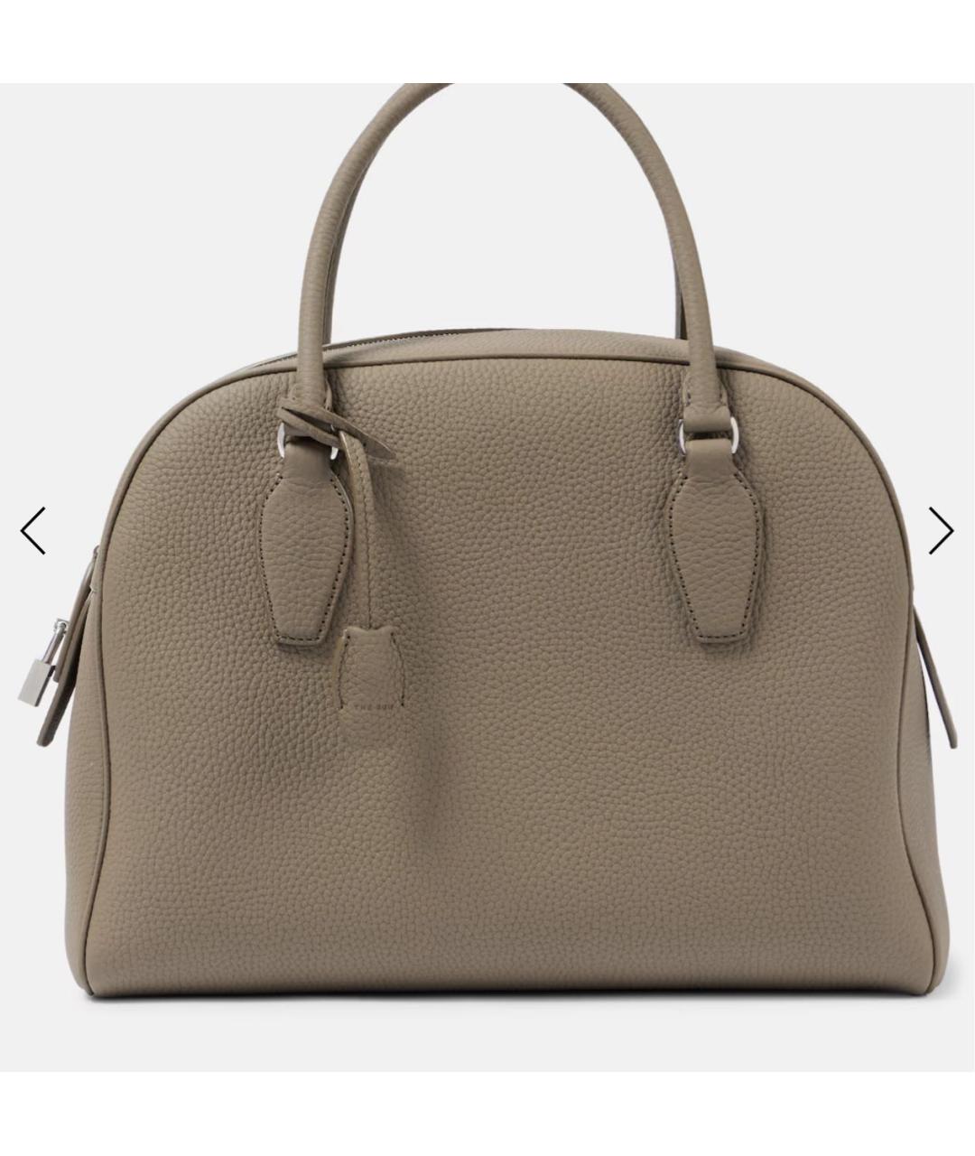 THE ROW Бежевая кожаная сумка с короткими ручками, фото 7
