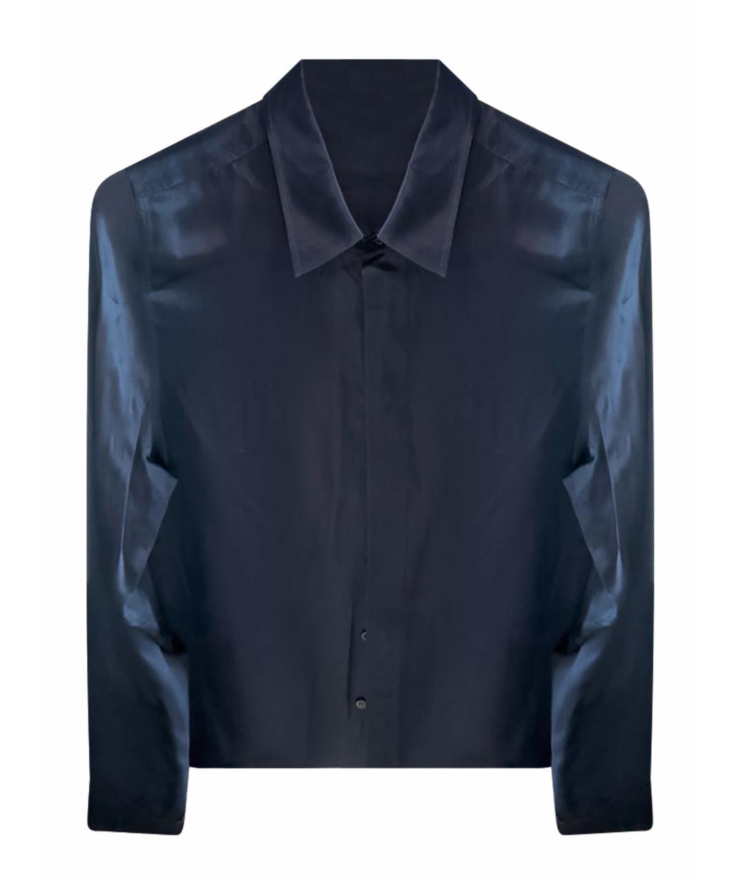 BALENCIAGA Темно-синяя шелковая блузы, фото 1