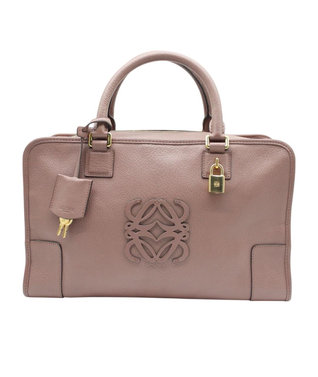 LOEWE Розовая кожаная сумка с короткими ручками, фото 9