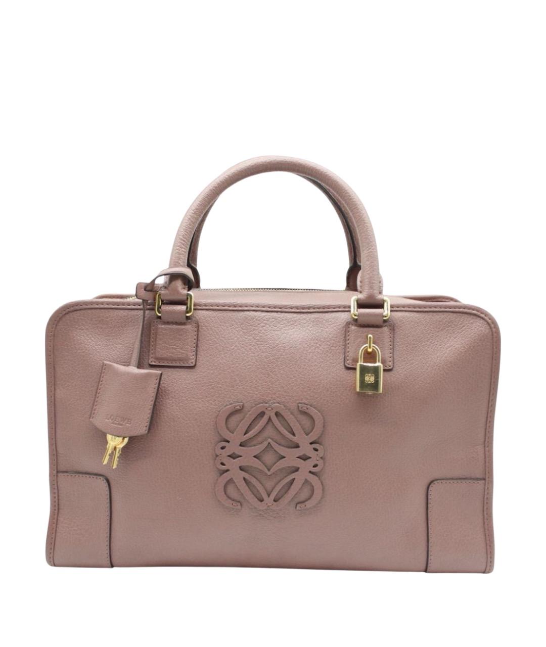 LOEWE Розовая кожаная сумка с короткими ручками, фото 1