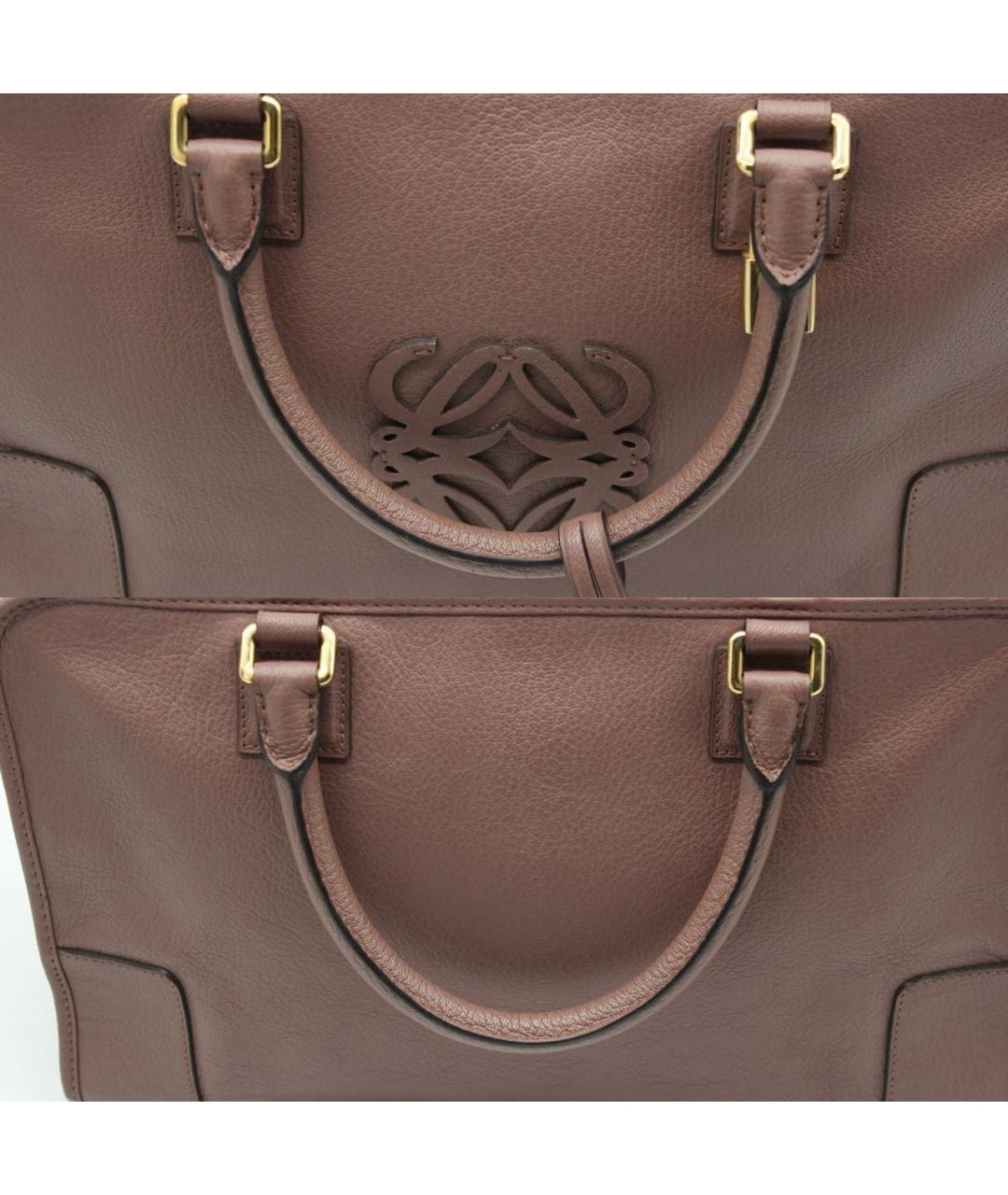 LOEWE Розовая кожаная сумка с короткими ручками, фото 5