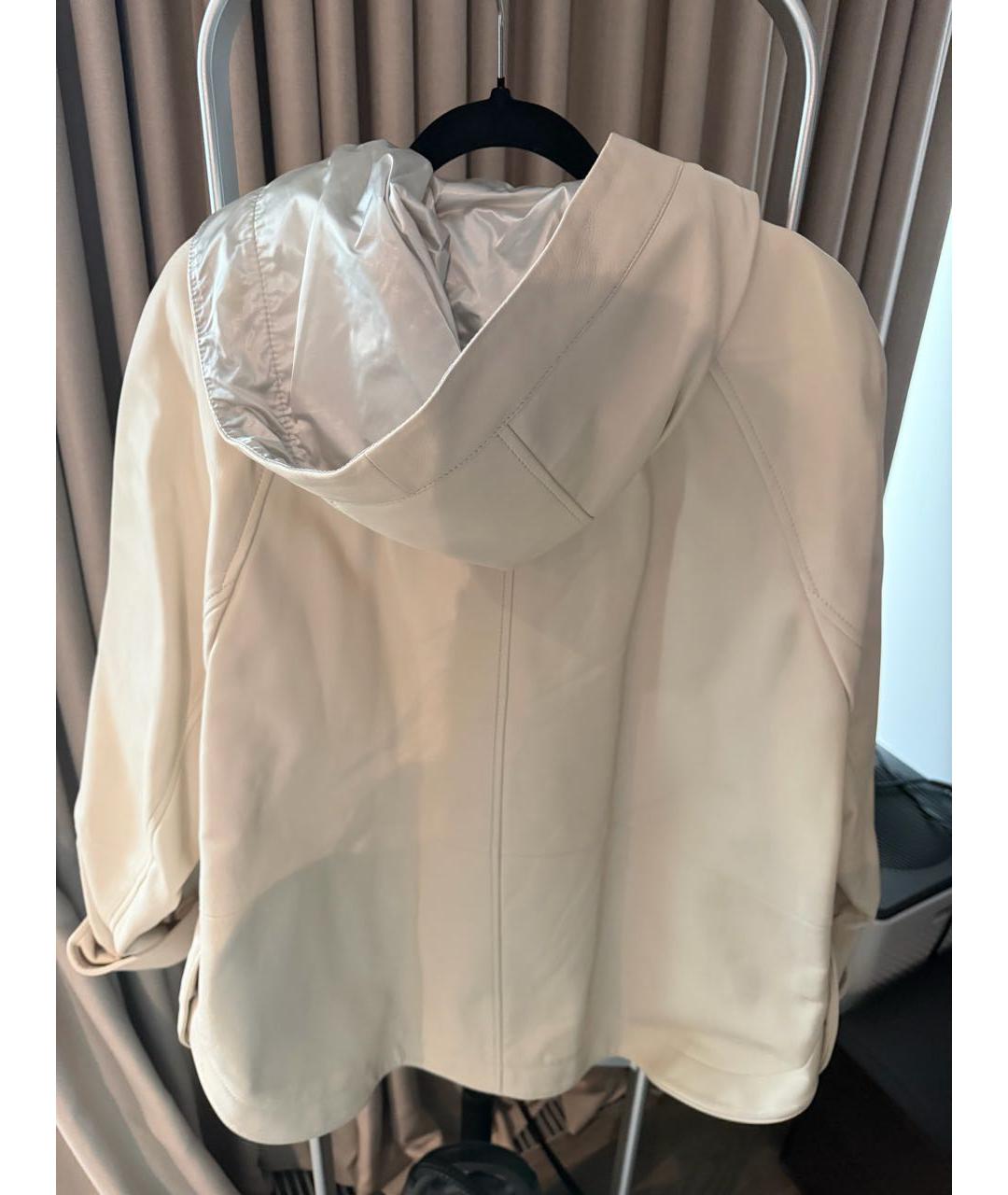 BRUNELLO CUCINELLI Бежевая кожаная куртка, фото 2