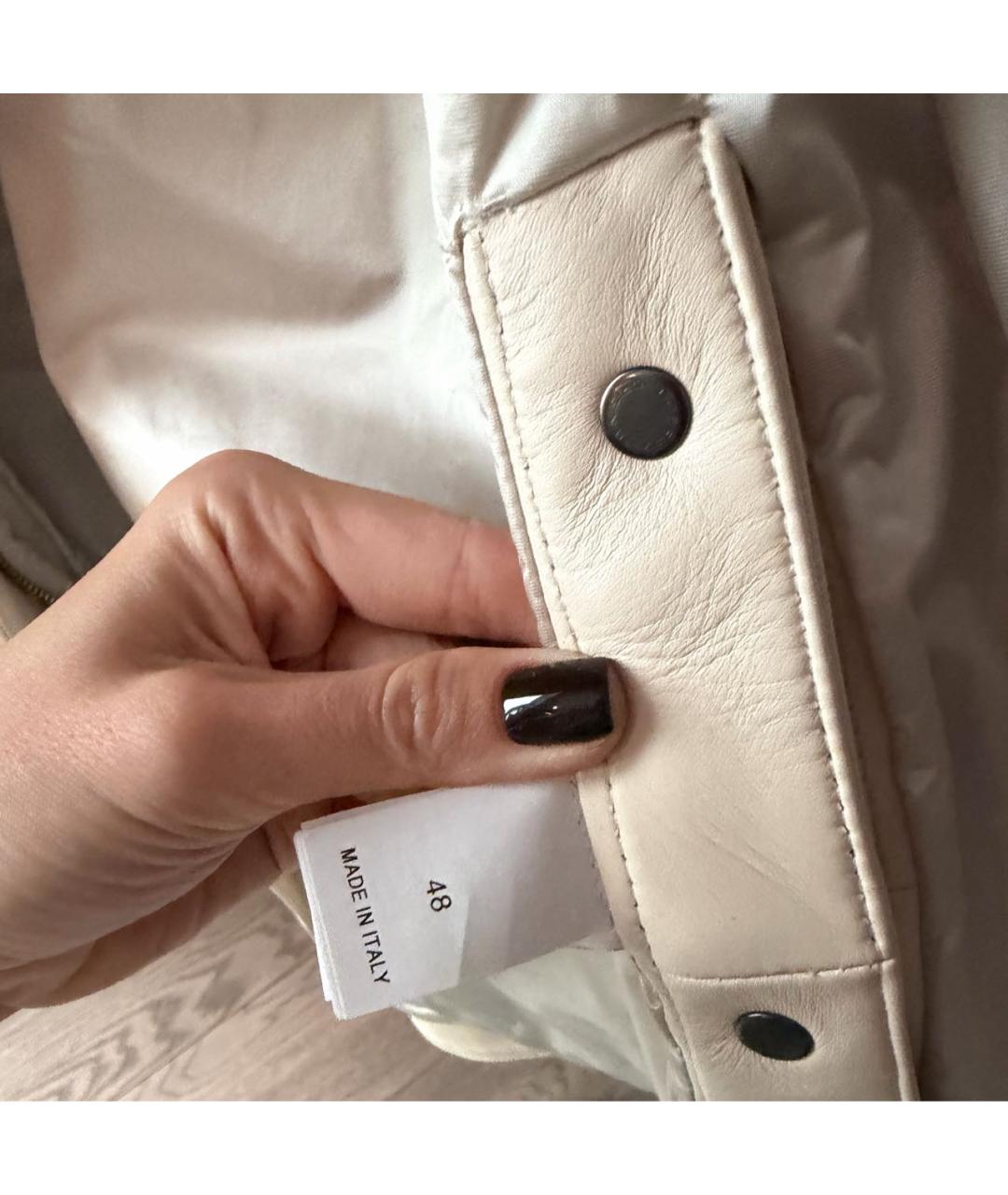 BRUNELLO CUCINELLI Бежевая кожаная куртка, фото 4