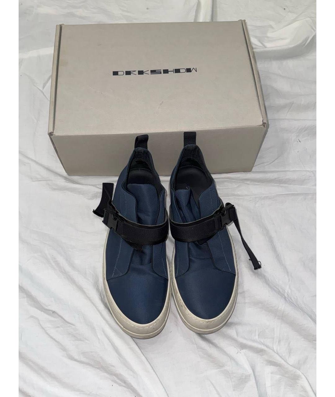 RICK OWENS DRKSHDW Синие синтетические низкие кроссовки / кеды, фото 2