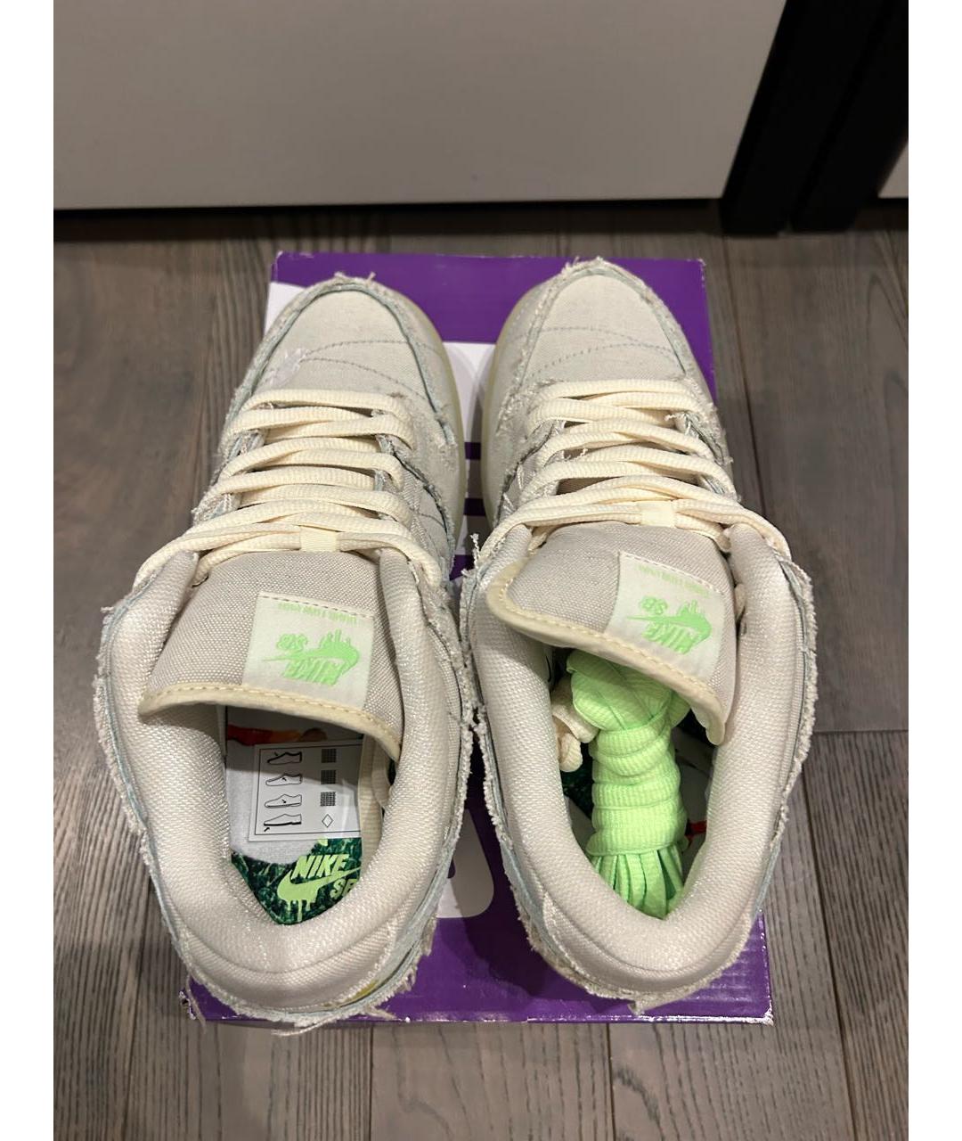 NIKE Бежевые текстильные низкие кроссовки / кеды, фото 3