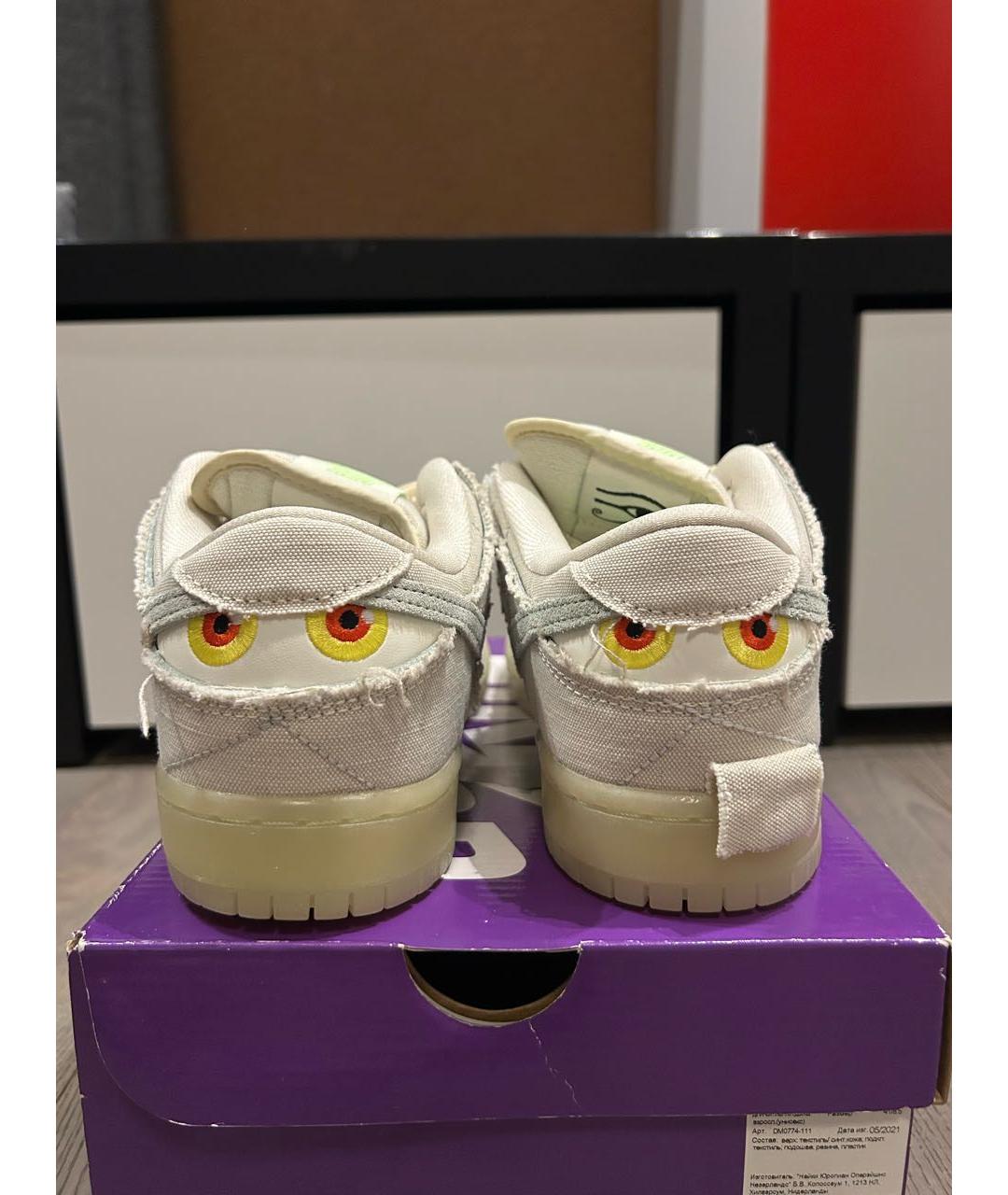 NIKE Бежевые текстильные низкие кроссовки / кеды, фото 4