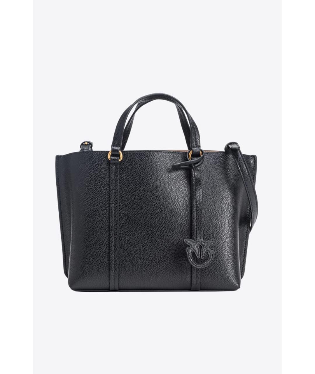 PINKO Черная кожаная сумка с короткими ручками, фото 9