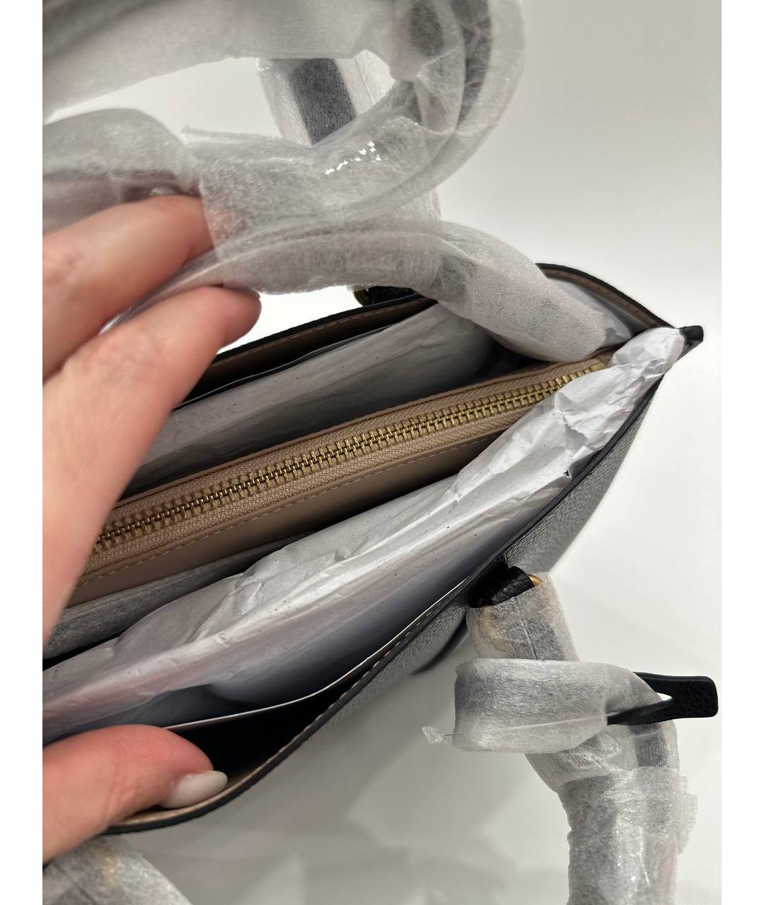 PINKO Черная кожаная сумка с короткими ручками, фото 6