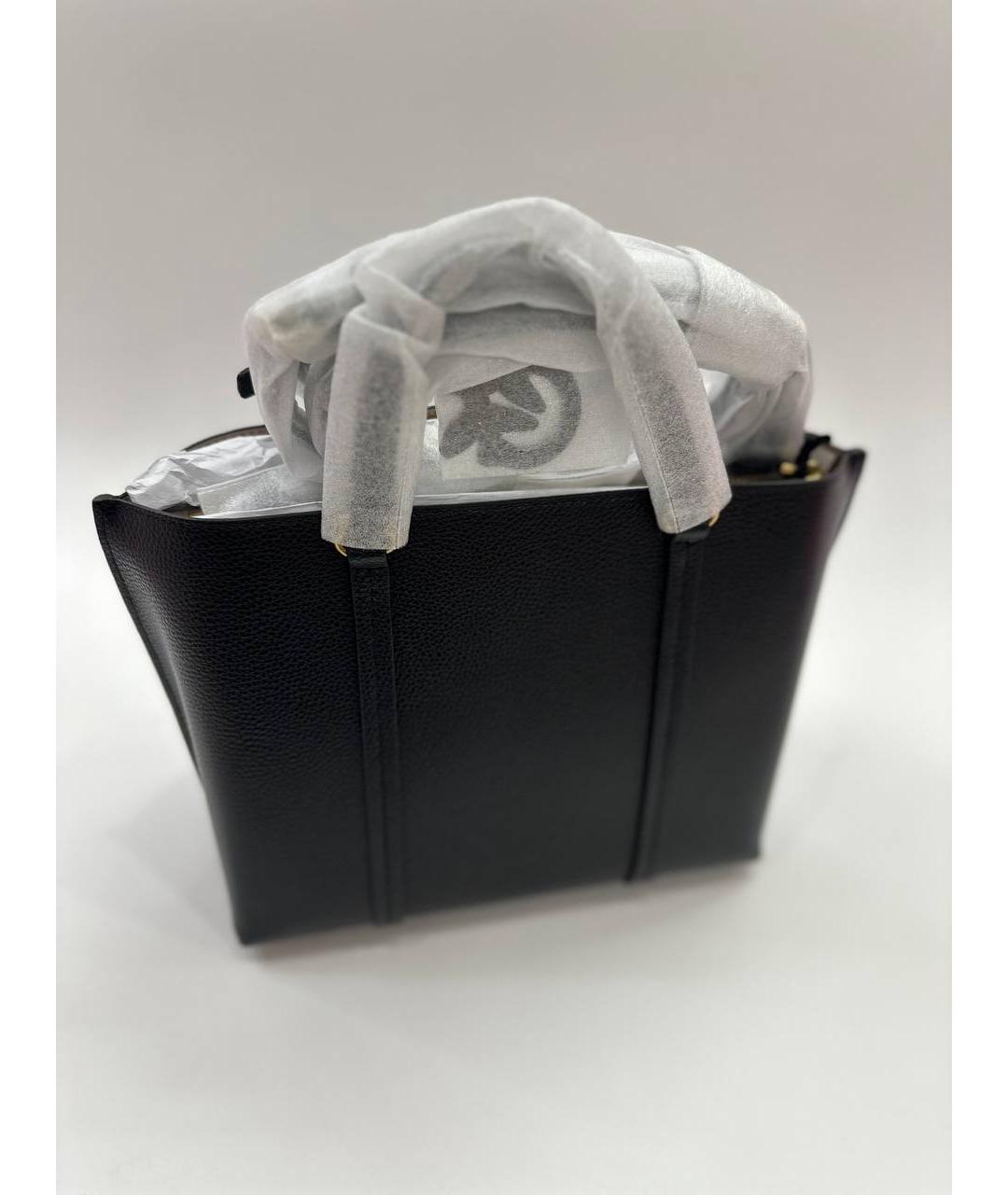 PINKO Черная кожаная сумка с короткими ручками, фото 8