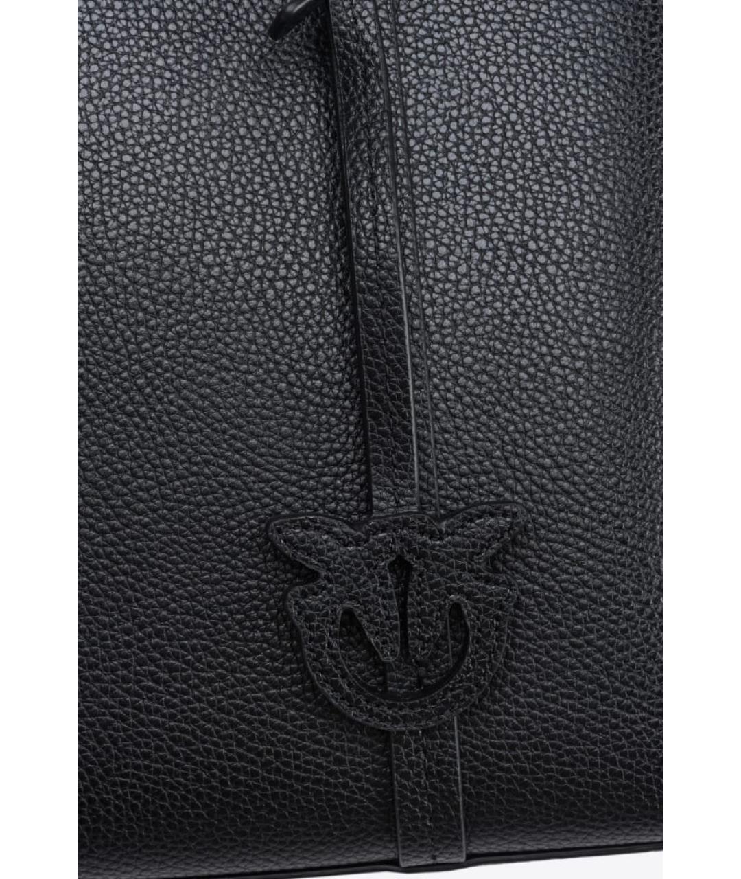 PINKO Черная кожаная сумка с короткими ручками, фото 3