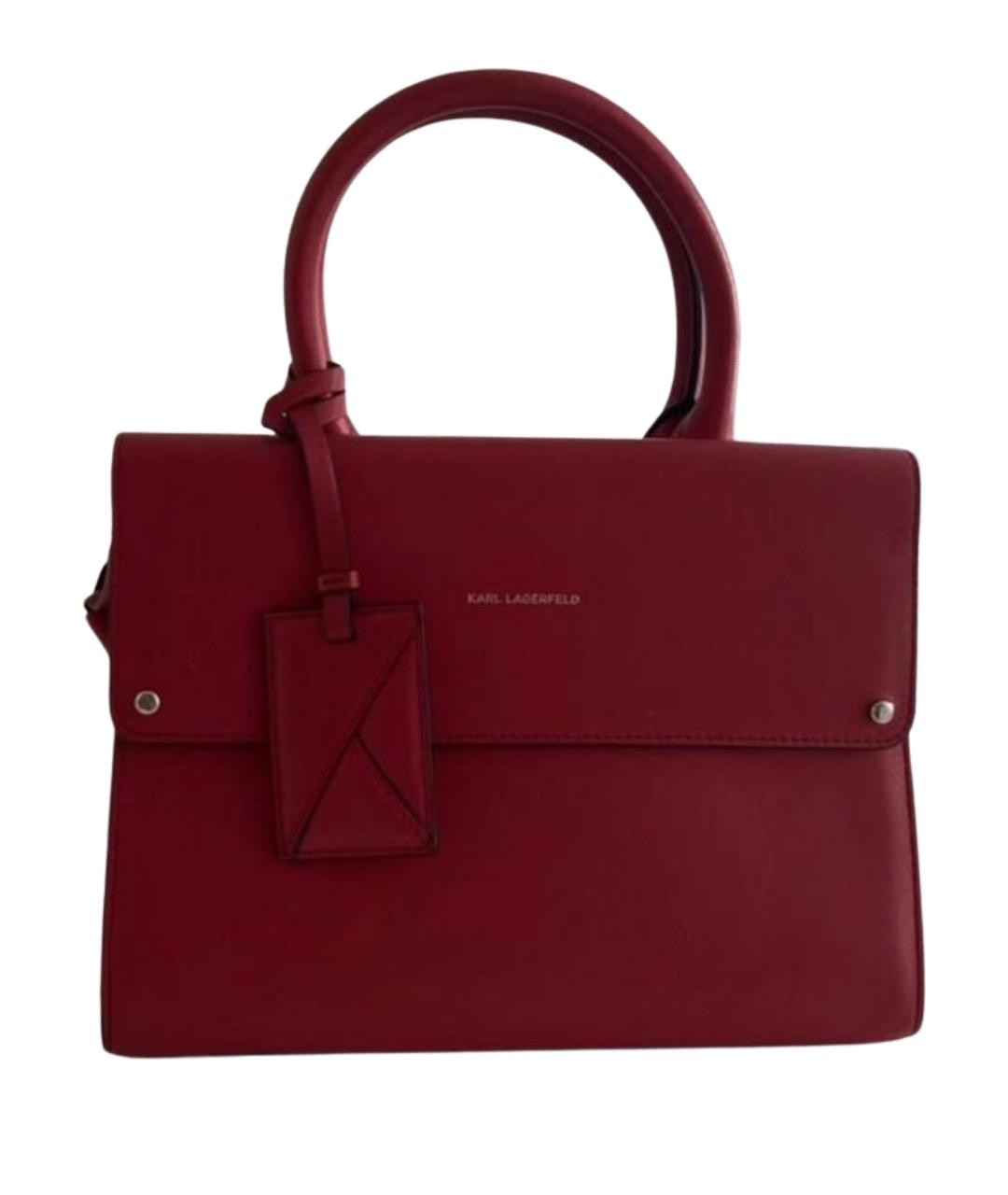 KARL LAGERFELD Красная кожаная сумка с короткими ручками, фото 1