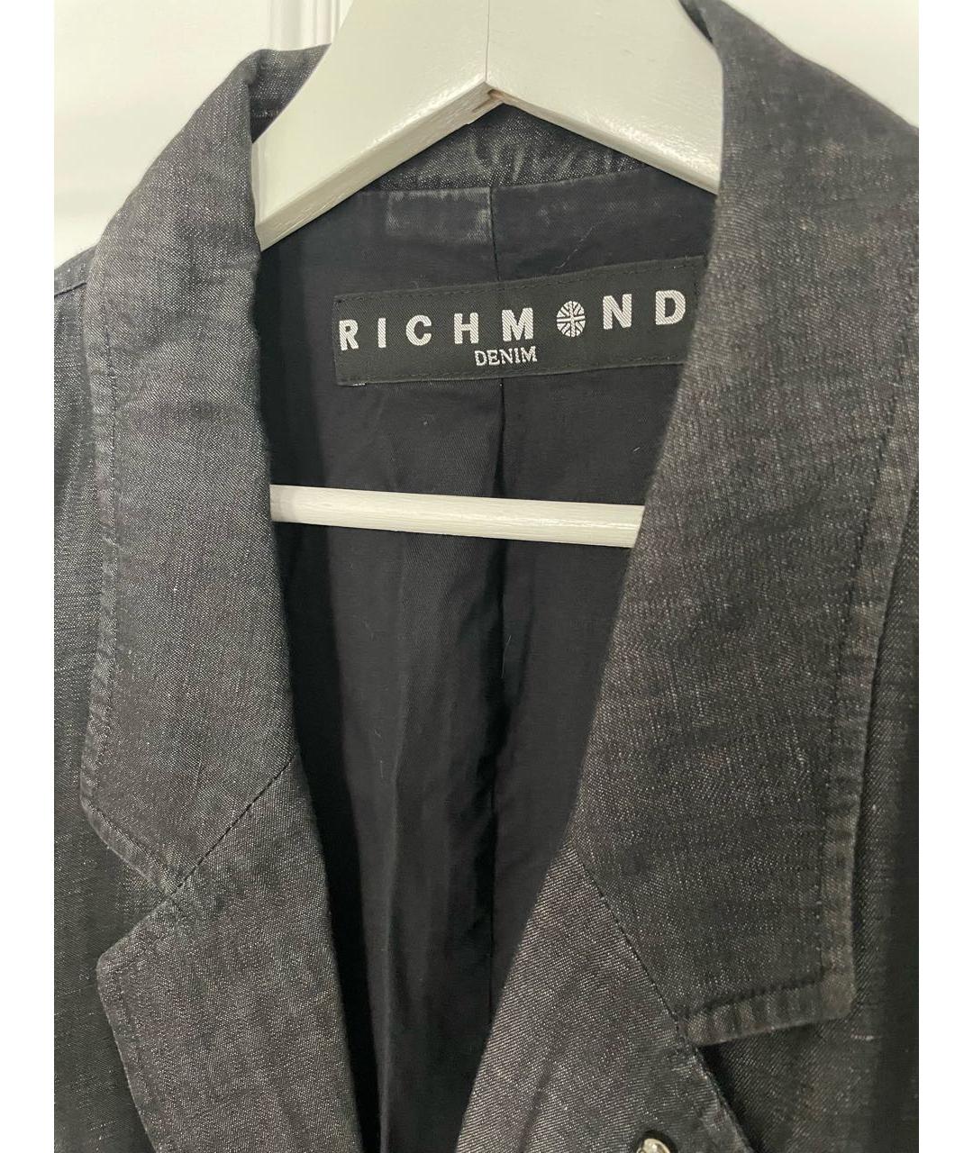 JOHN RICHMOND Антрацитовый хлопковый пиджак, фото 3