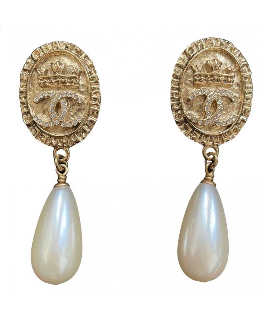 CHANEL Золотые жемчужные серьги, фото 3