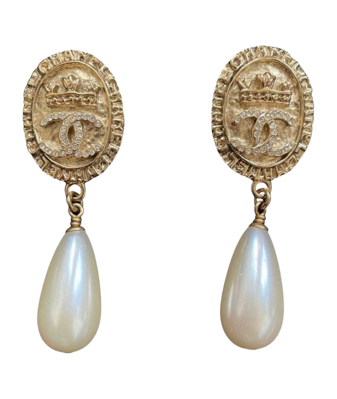 CHANEL Золотые жемчужные серьги, фото 1