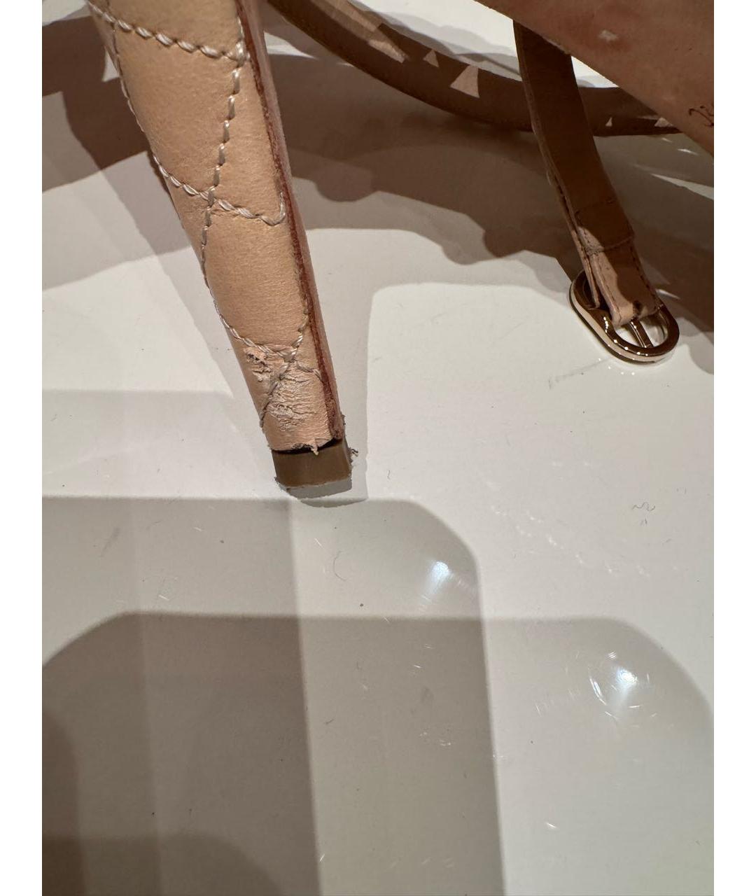 CHANEL Бежевые кожаные босоножки, фото 6