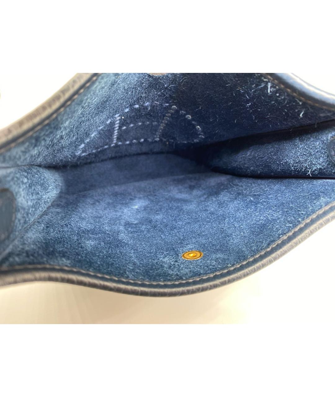 HERMES Синяя кожаная сумка через плечо, фото 4