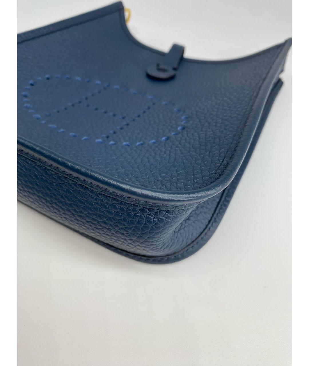 HERMES Синяя кожаная сумка через плечо, фото 8