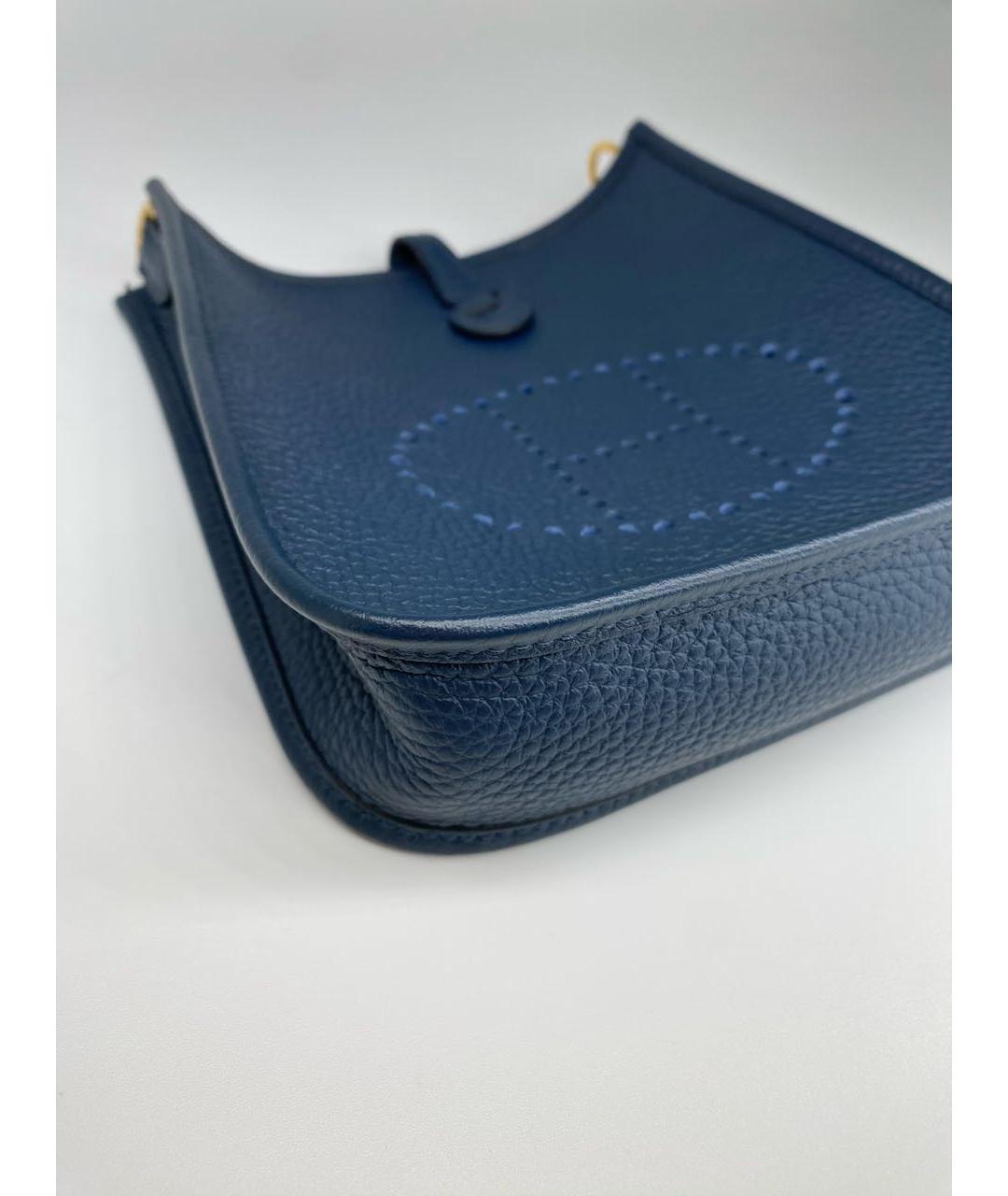 HERMES Синяя кожаная сумка через плечо, фото 7