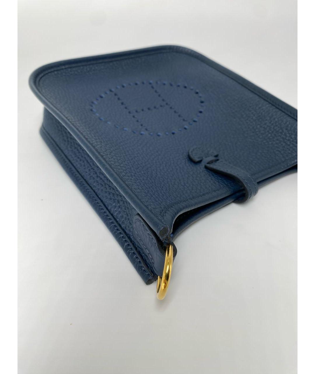 HERMES Синяя кожаная сумка через плечо, фото 6