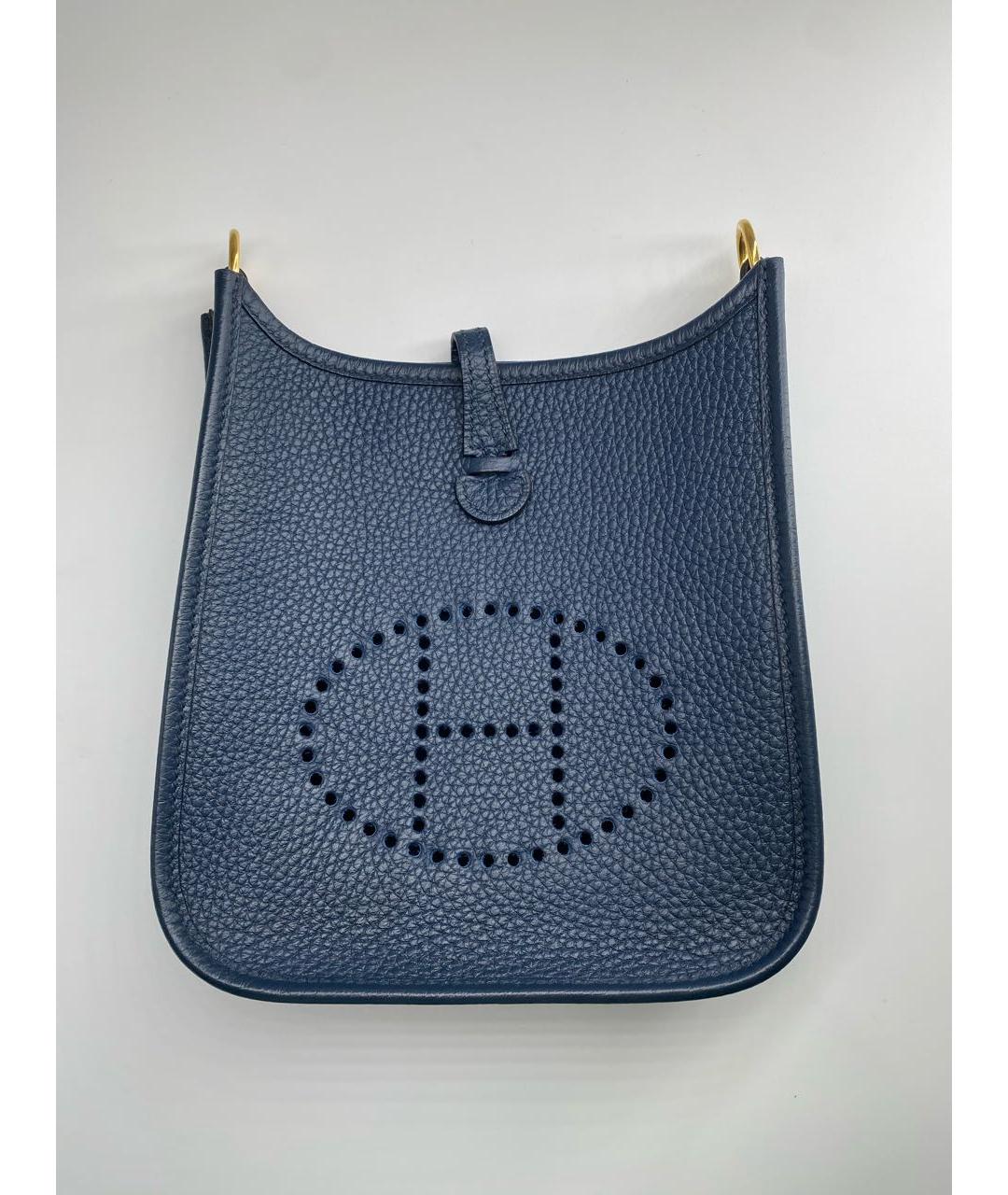 HERMES Синяя кожаная сумка через плечо, фото 9