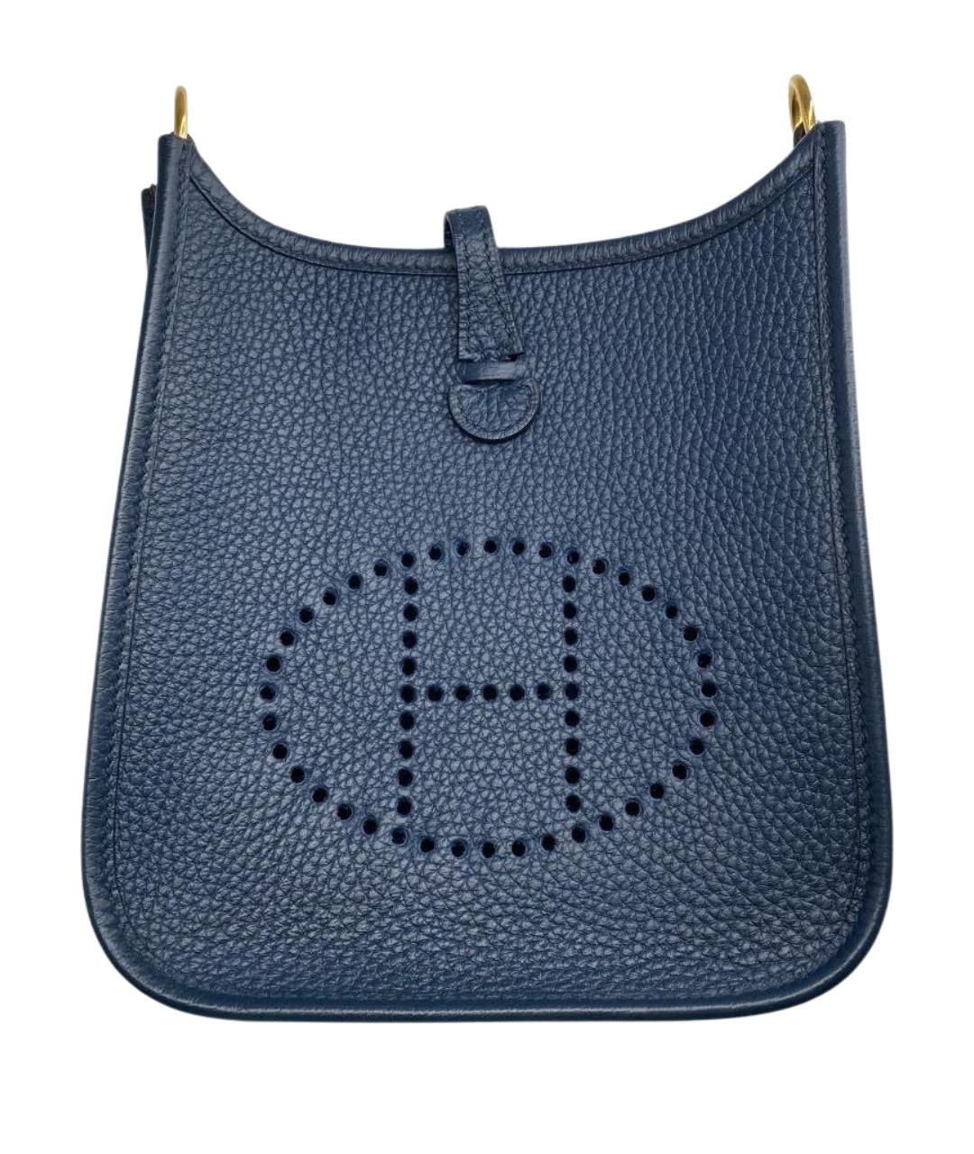 HERMES Синяя кожаная сумка через плечо, фото 1