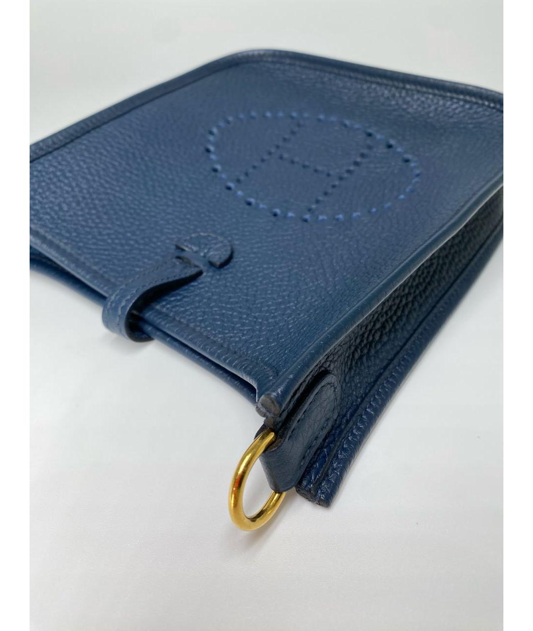 HERMES Синяя кожаная сумка через плечо, фото 5