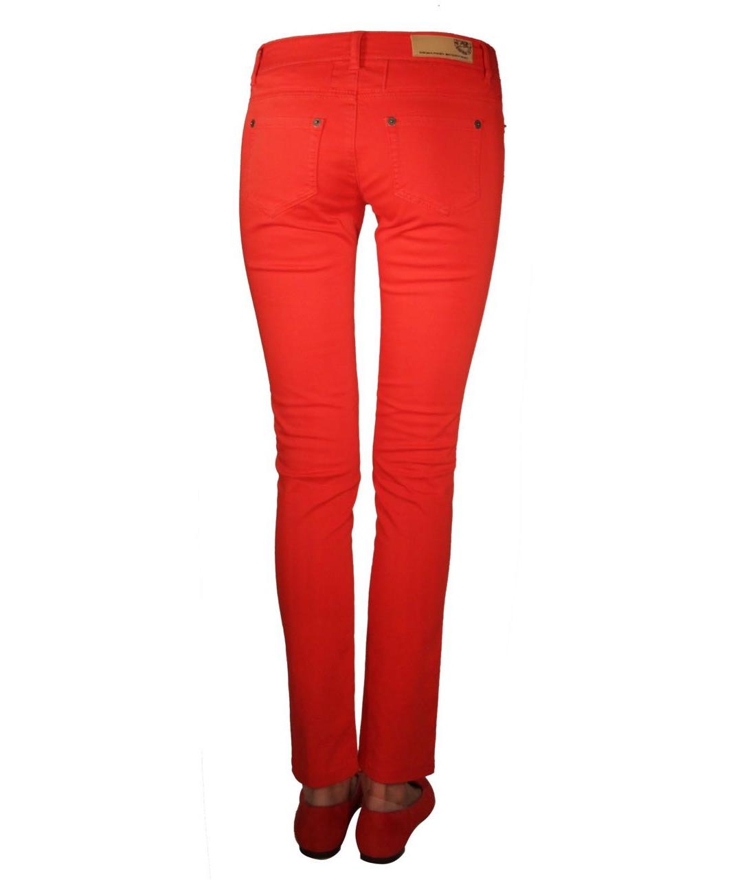 ERMANNO SCERVINO Красные хлопко-эластановые джинсы слим, фото 7