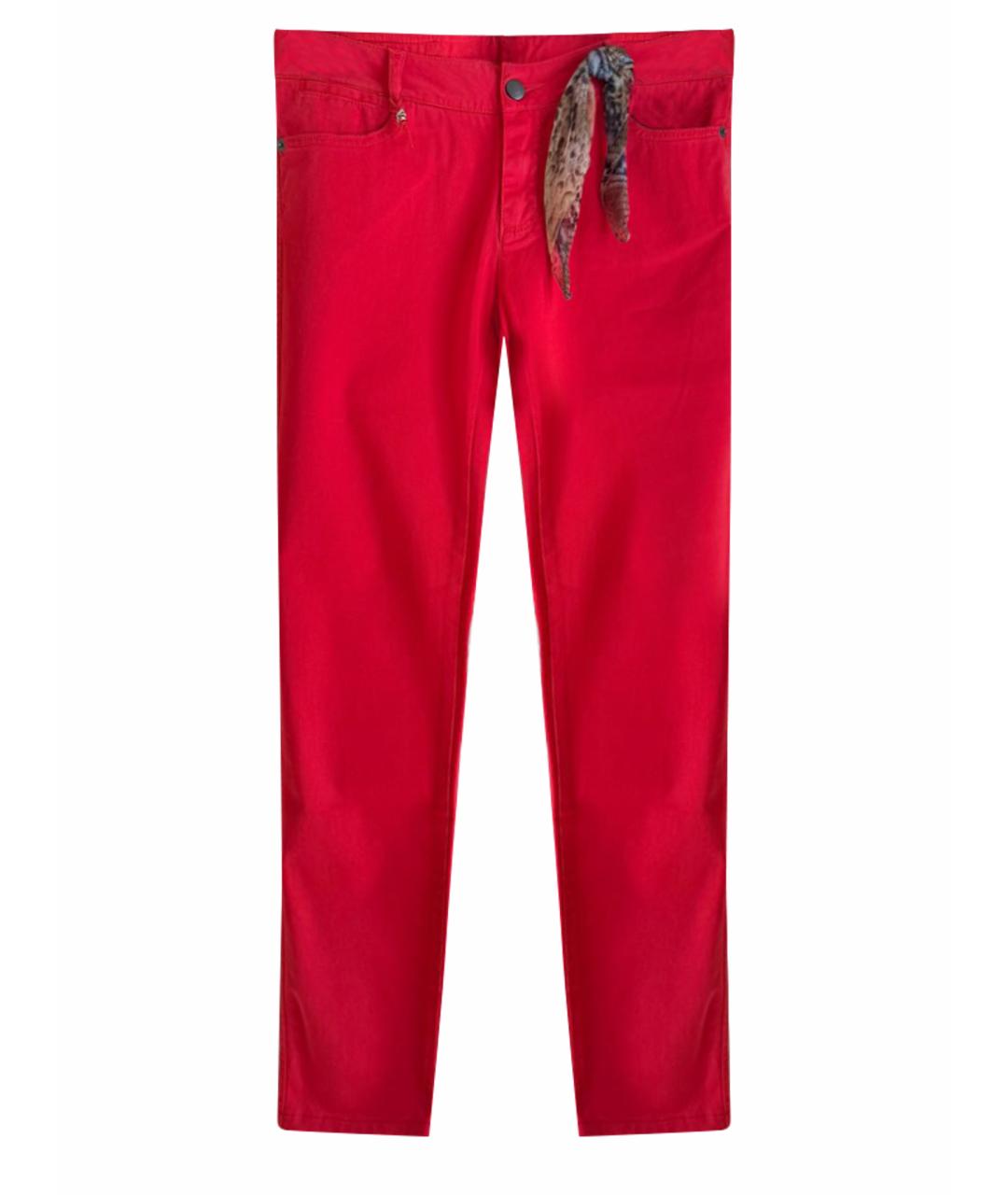 ERMANNO SCERVINO Красные хлопко-эластановые джинсы слим, фото 1
