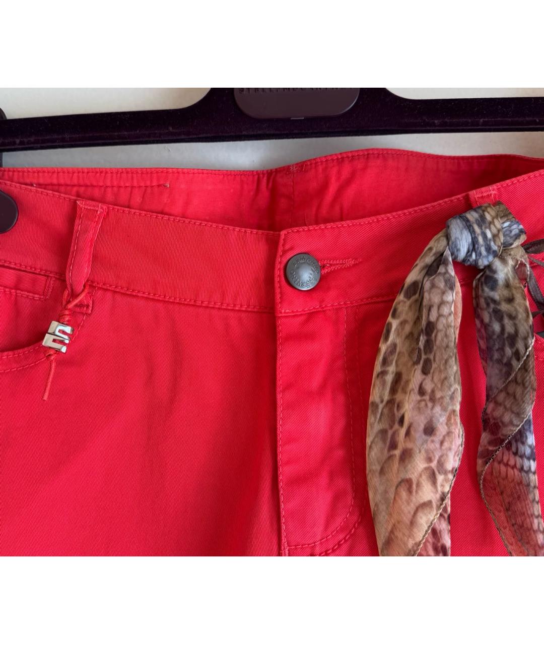 ERMANNO SCERVINO Красные хлопко-эластановые джинсы слим, фото 3