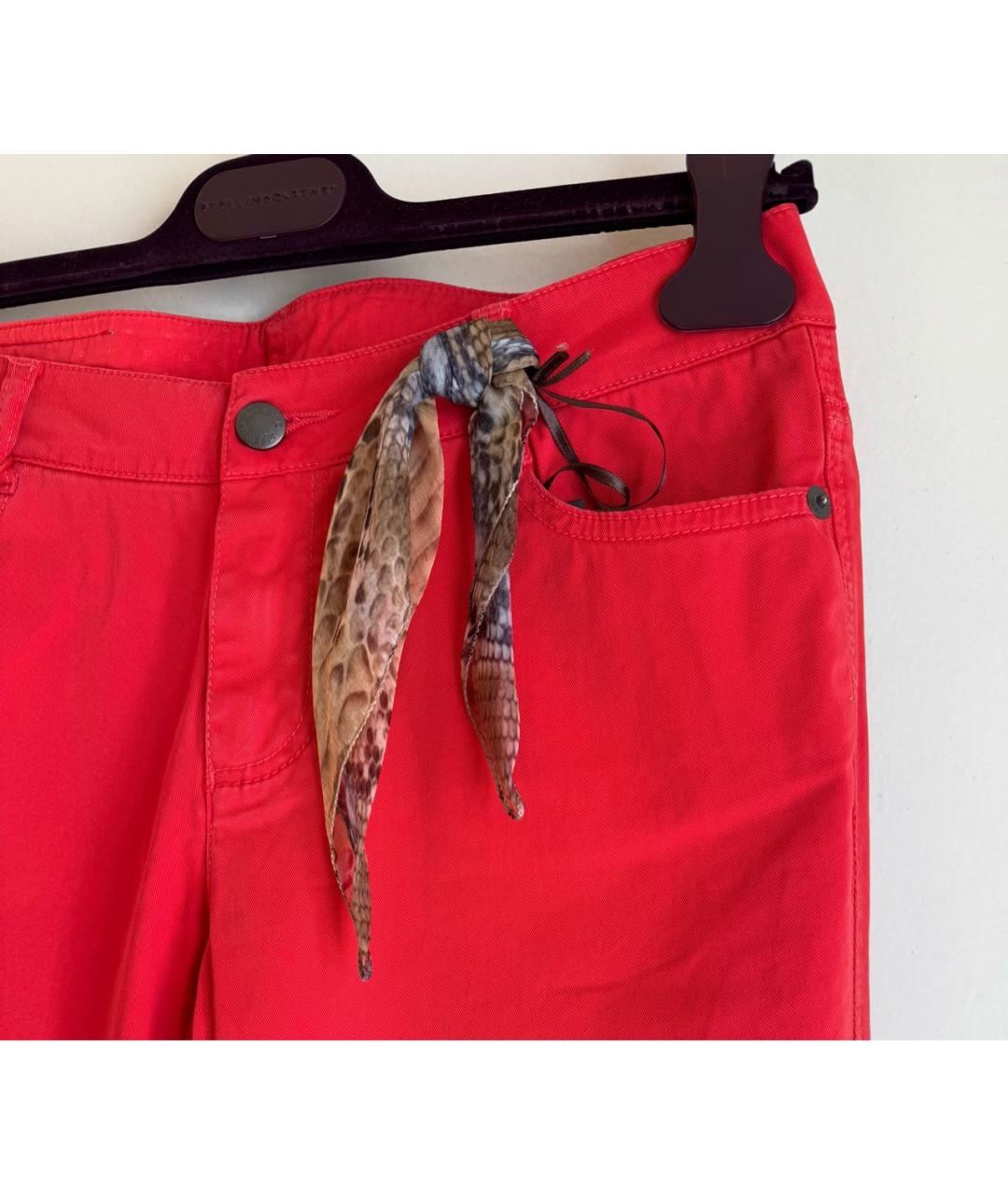 ERMANNO SCERVINO Красные хлопко-эластановые джинсы слим, фото 2